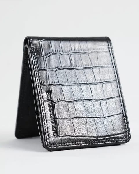Cambridge Men’s Original Soft Leather Wallet (Croco Black) - Image 6