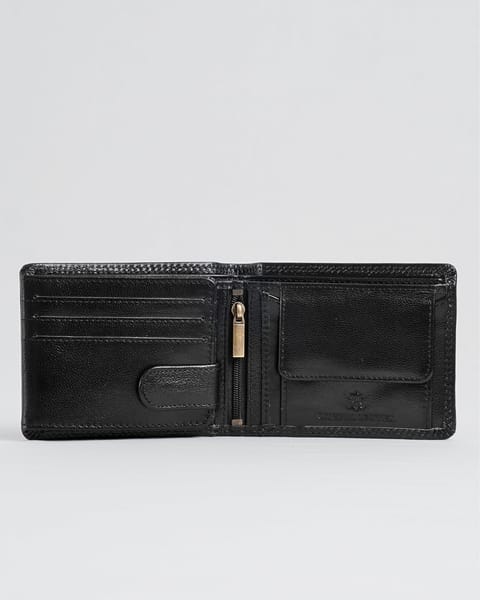 Harvard Men’s Original Leather Wallet (Jet Black) - Image 4