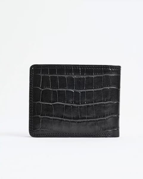 Hudson Men’s Original Leather Wallet (Croco Black) - Image 6