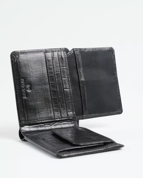 Tanner Men’s Original Leather Wallet ( Croco Black)