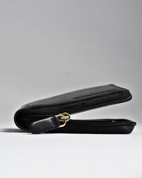 Tokyo Men’s Original Leather Zipper Wallet - (Jet Black) - Image 4