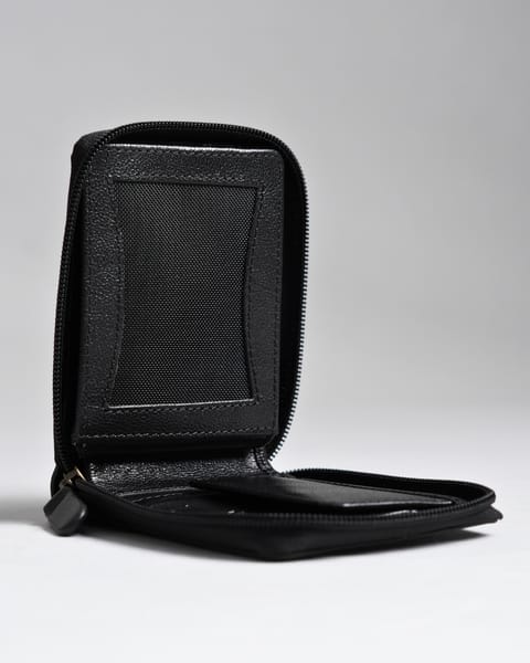 Tokyo Men’s Original Leather Zipper Wallet - (Jet Black) - Image 5
