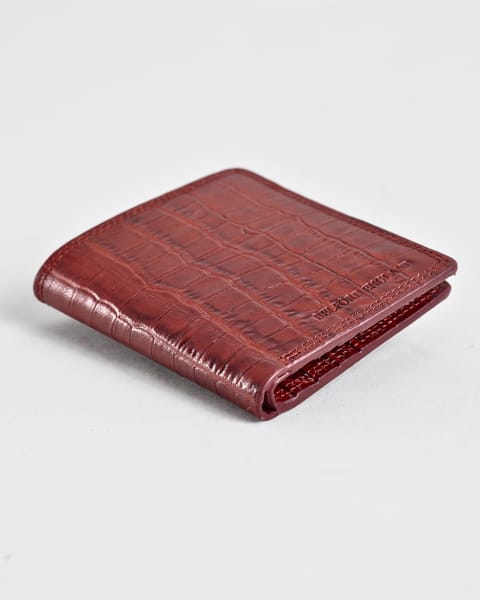 Aubrey - Men’s Original Leather Wallet (Croco Brown & Cherry Blend) - Image 7