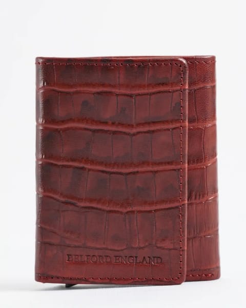 Barcelano - Men’s Original Leather Wallet | One-Click Card Access (Croco Brown and Cherry Blend) - Image 2