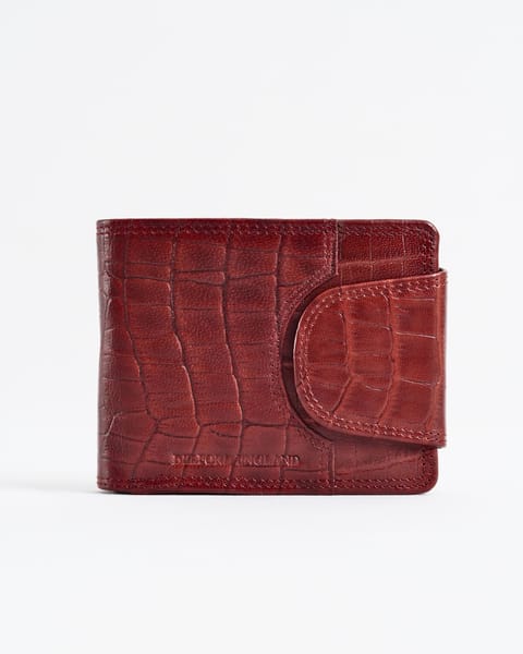 Derby - Men’s Original Leather Wallet (Croco Brown & Cherry Blend) - Image 5