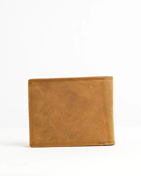 Harvard Men’s Original Leather Wallet (Rugged Series) - Tan - Image 10
