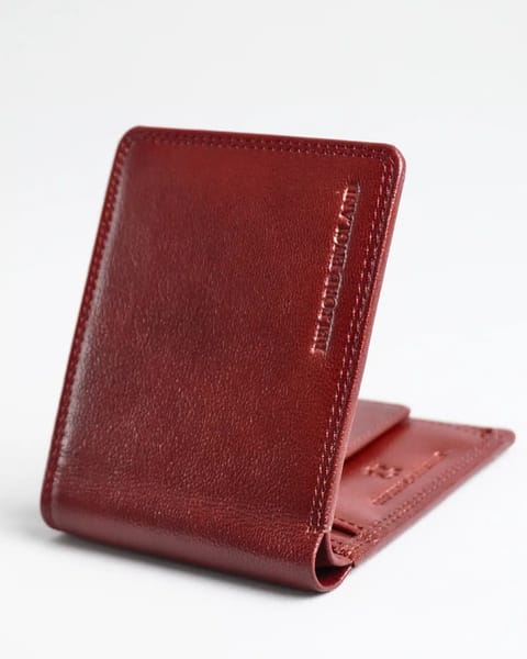 Helston Men’s Original Leather Wallet (Cherry & Brown Blend ) - Image 4