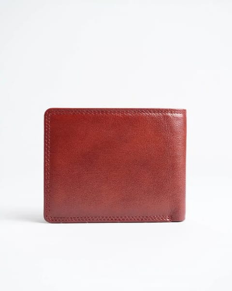 Helston Men’s Original Leather Wallet (Cherry & Brown Blend ) - Image 5
