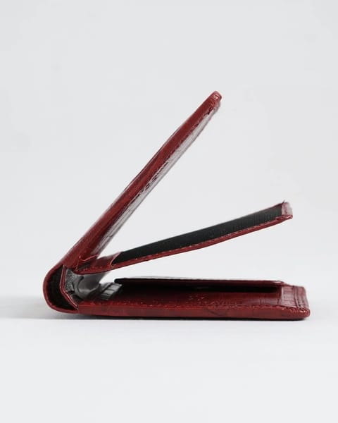 Hudson Men’s Original Leather Wallet (Croco Brown & Cherry Blend) - Image 2