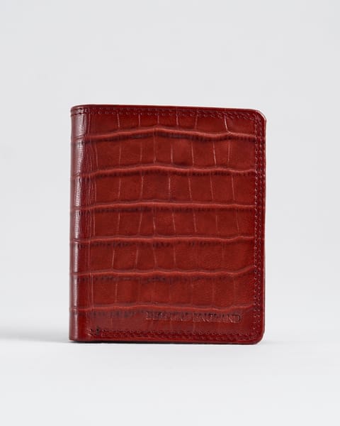 Hyde  Men’s Original Leather Wallet (Croco Brown & Cherry Blend) - Image 2