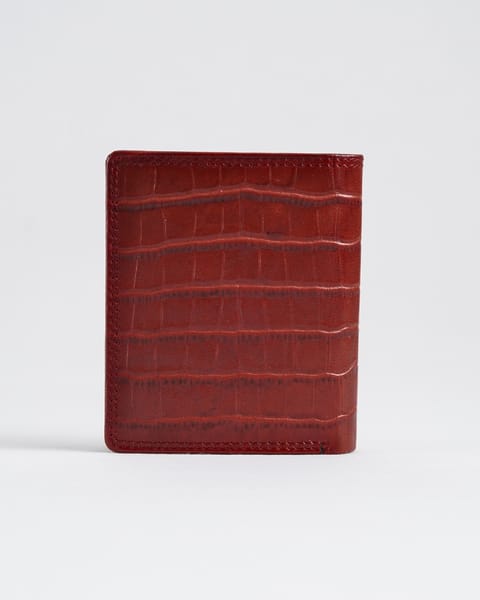 Hyde  Men’s Original Leather Wallet (Croco Brown & Cherry Blend) - Image 8