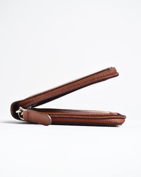 Tokyo Men’s Original Leather Zipper Wallet  ( Cognac ) - Image 5