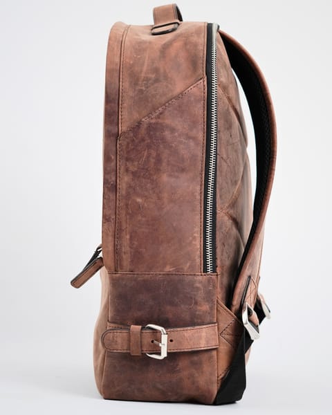 The Everyday Transit  - Men's Original Leather BackPack (Rugged Brown) - Image 2