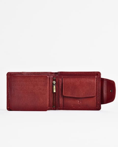 Derby - Men’s Original Leather Wallet (Saffiano Brown and Cherry Blend) - Image 3