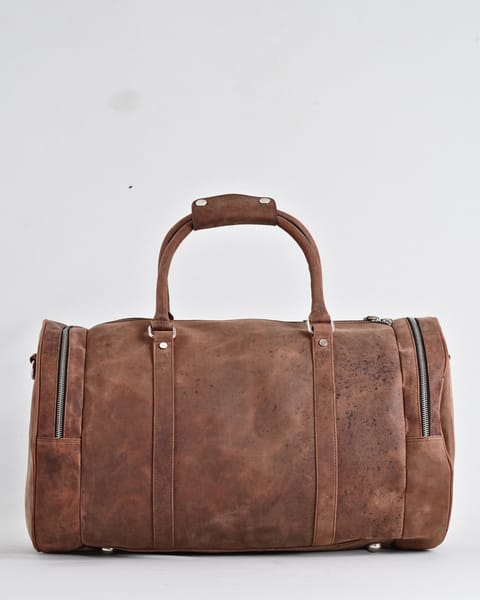 Weekender Duffle  - Original Leather Travel Bag (Rugged Brown) - Image 3