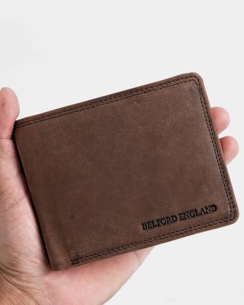 Cambridge - Men’s Original Leather Wallet (Rugged Series) - Brown - Image 8
