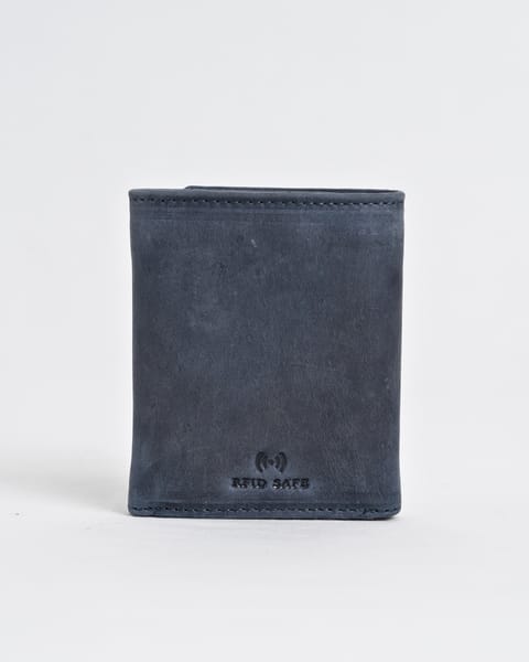 Dublin - Men’s Original Leather Trifold Wallet (Rugged Blue) - Image 2