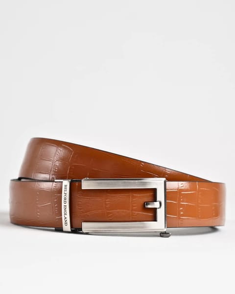 Swiss - Men's Original Leather Belt  Reversible (Black and Tan) - 28-44 - Image 3