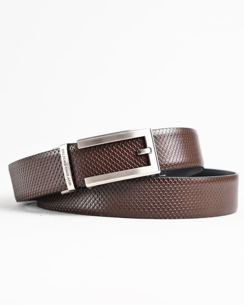 Swiss - Men's Original Leather Belt  Reversible (Salmon Black and Brown) - 28-44