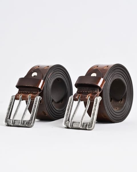 Taiwan Men's Original Leather Belt  (Vintage Brown) - 28-44 - Image 6