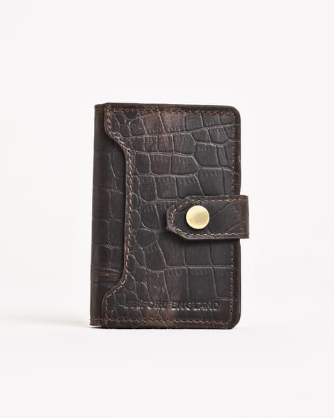 Las Vegas - Men’s Original Leather Wallet - One-Click Card Access - (Croco Rugged Brown) - Image 6
