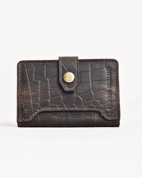 Las Vegas - Men’s Original Leather Wallet - One-Click Card Access - (Croco Rugged Brown) - Image 3