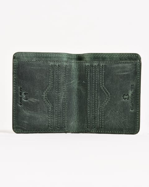 Boston (Sleek Series) - Men’s Original Leather Wallet (Rugged Green) - Image 2