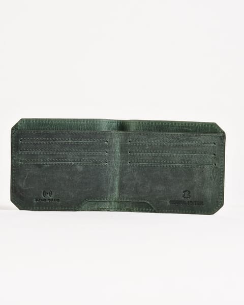Miami (Sleek Series) - Men’s Original Leather Wallet (Rugged Green) - Image 2