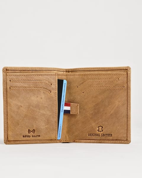 Florida  (Sleek Series) - Men’s Original Leather Wallet (Rugged Tan) - Image 7