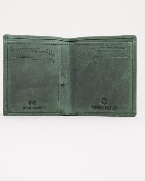 Florida (Sleek Series) - Men’s Original Leather Wallet (Rugged Green)