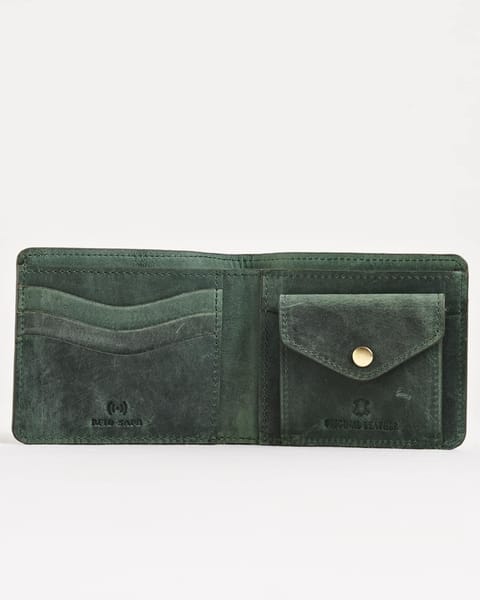 Broadway  (Sleek Series) - Men’s Original Leather Wallet (Rugged Green)