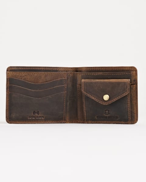 Broadway (Sleek Series) - Men’s Original Leather Wallet (Rugged Brown)