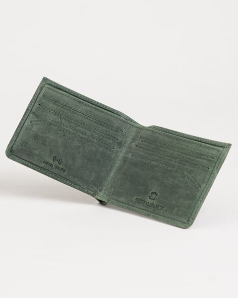 Texas (Sleek Series) - Men’s Original Leather Wallet (Rugged Green) - Image 2