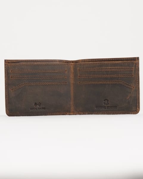 Texas (Sleek Series) - Men’s Original Leather  Wallet (Rugged Brown)