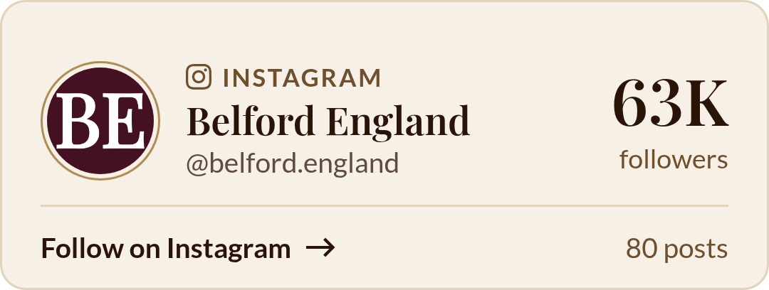 Visit Belford England on Instagram (63K followers, 80 posts), opens in a new tab