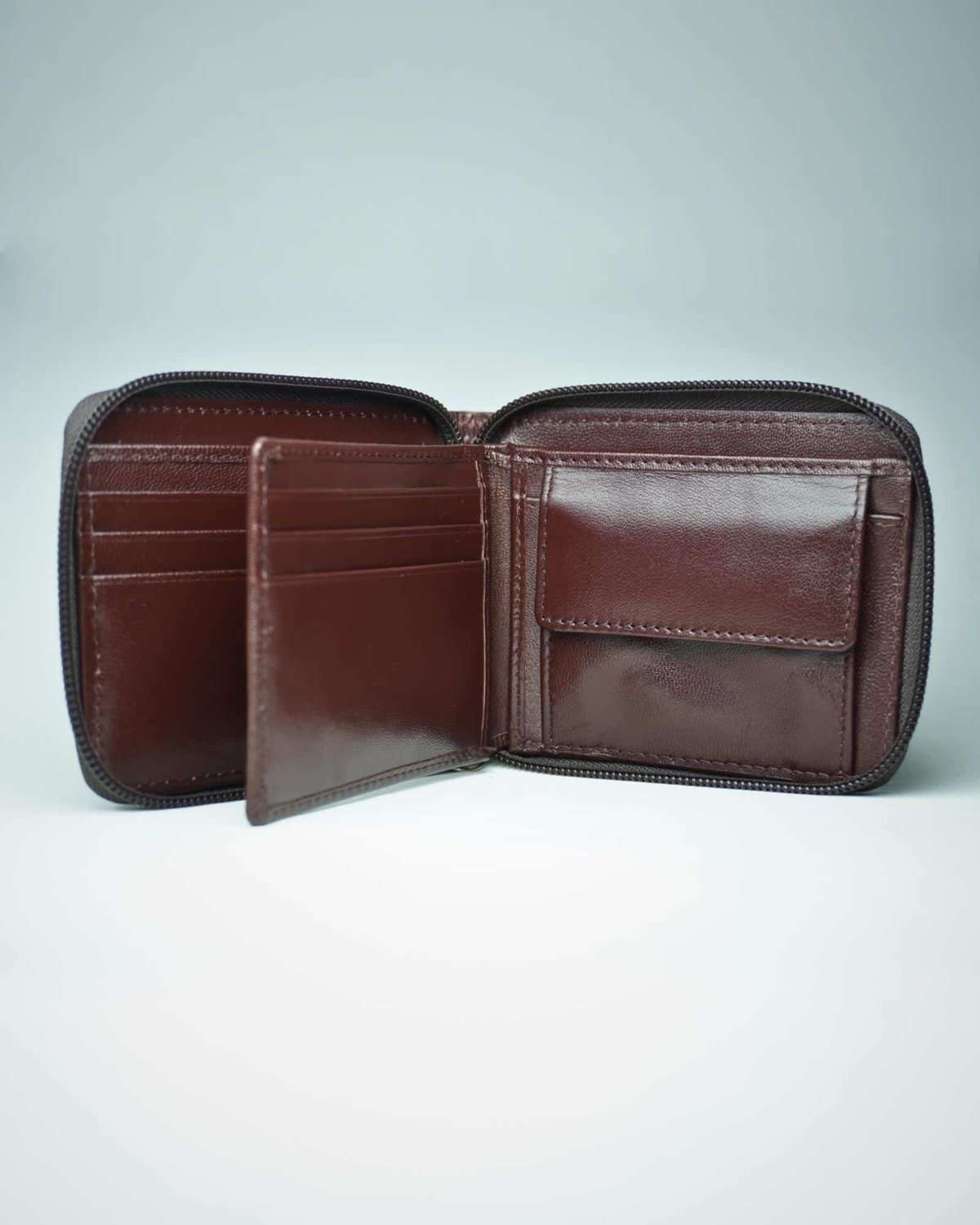 Luxury Series Men's Original Leather Wallet - cherry - Color: Cherry