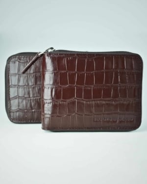 Luxury Series Men's Original Leather Wallet - cherry - Color: Cherry