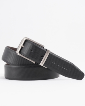 Lazio Men's Original Leather Belt Reversible (Black & Brown)