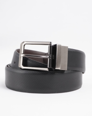 Lazio Men's Original Leather Belt Reversible (Black & Brown)