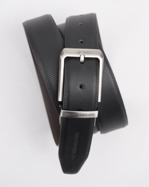 Lazio Men's Original Leather Belt Reversible (Black & Brown)