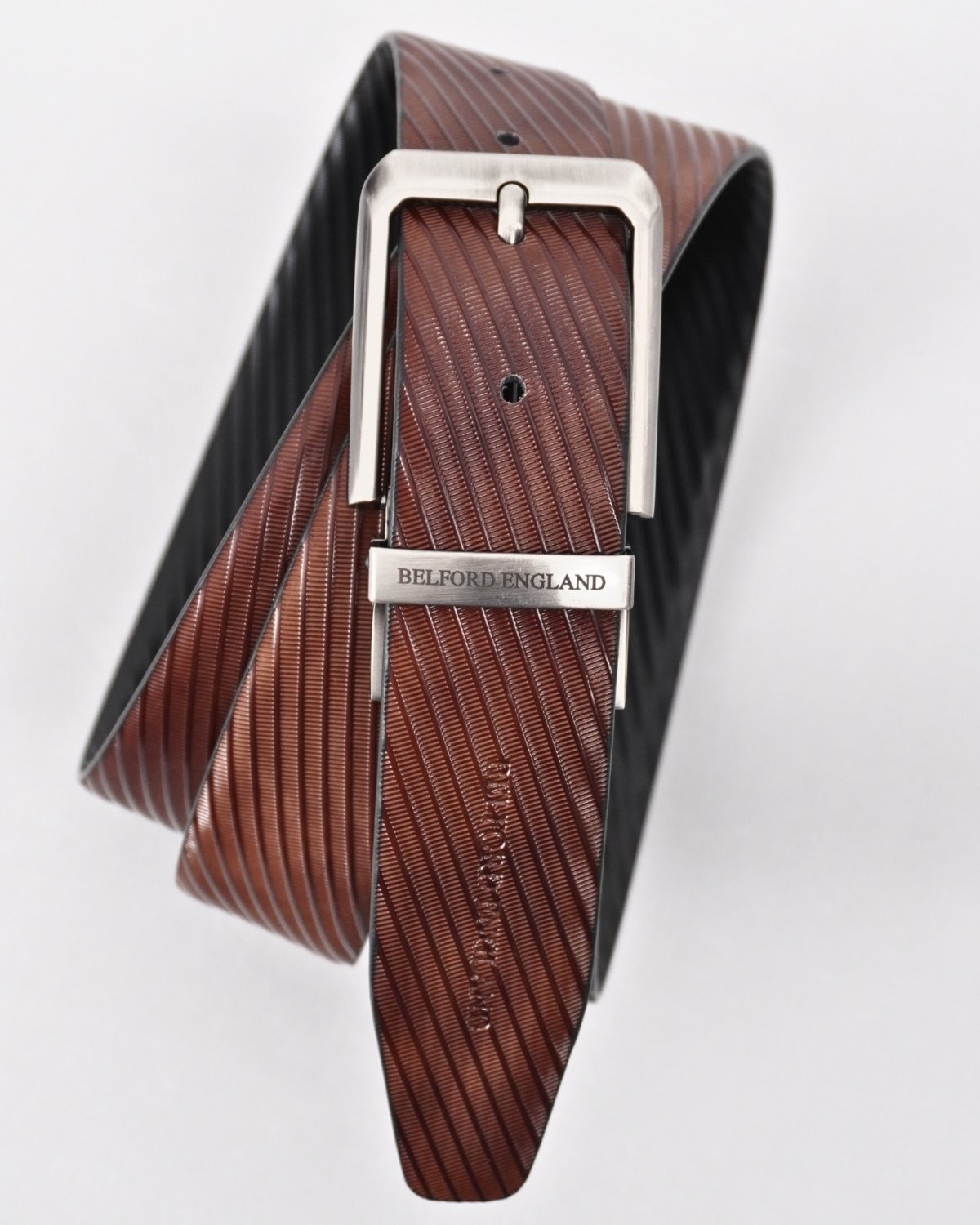 Luton Men's Original Leather Belt Reversible (Black & Brown) - 28-44 - Fits Waist Size: 28-44