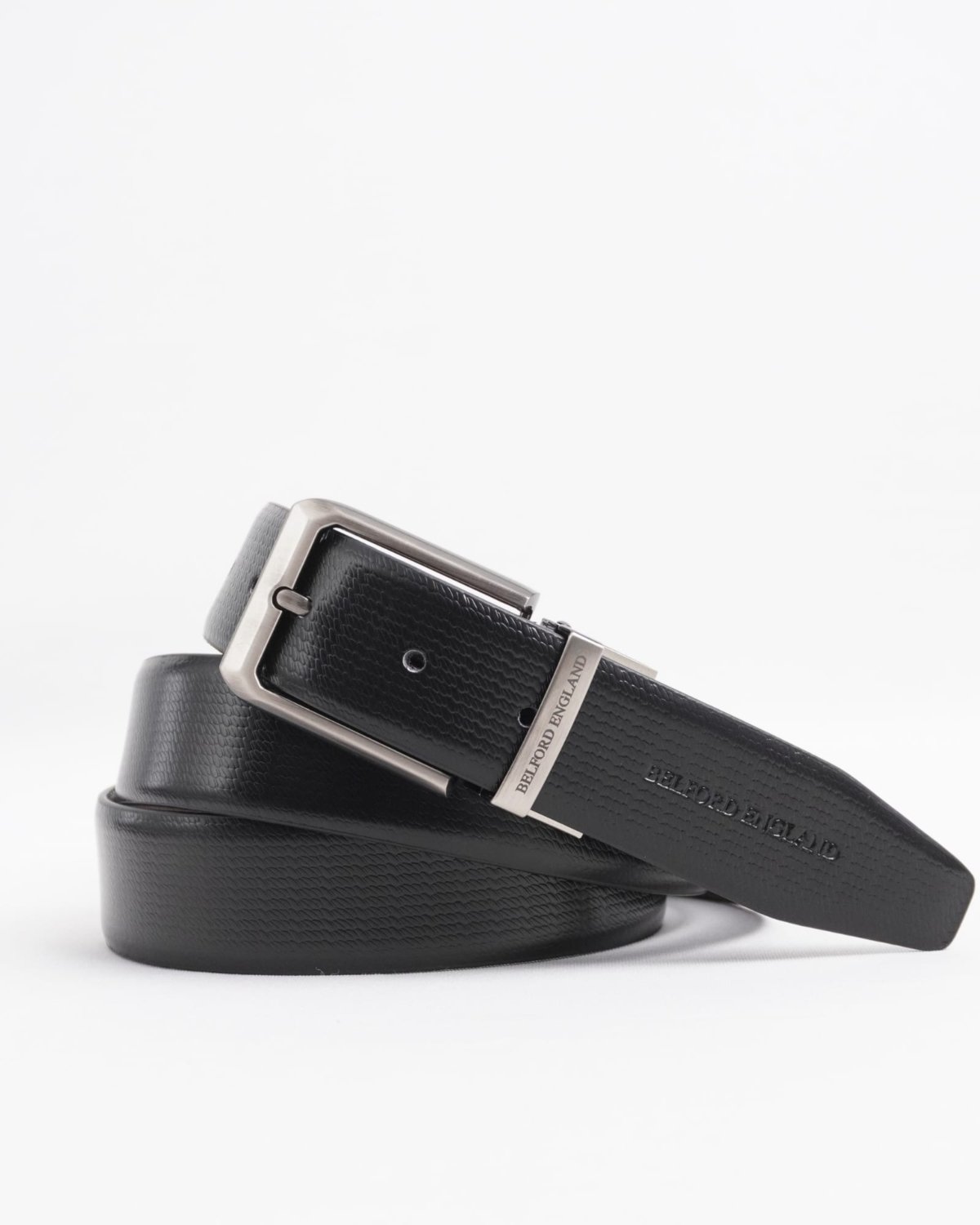 Milan Men's Original Leather Belt Reversible (Black & Brown) - 28-44 - Fits Waist Size: 28-44