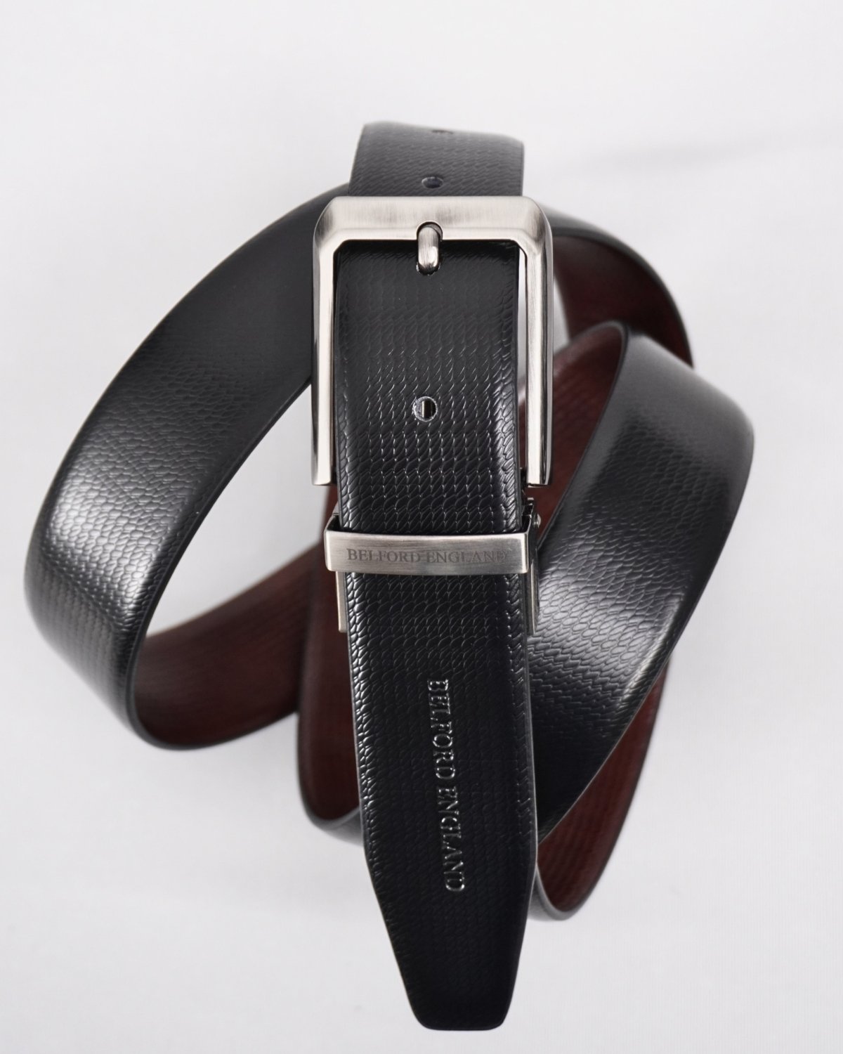 Milan Men's Original Leather Belt Reversible (Black & Brown) - 28-44 - Fits Waist Size: 28-44