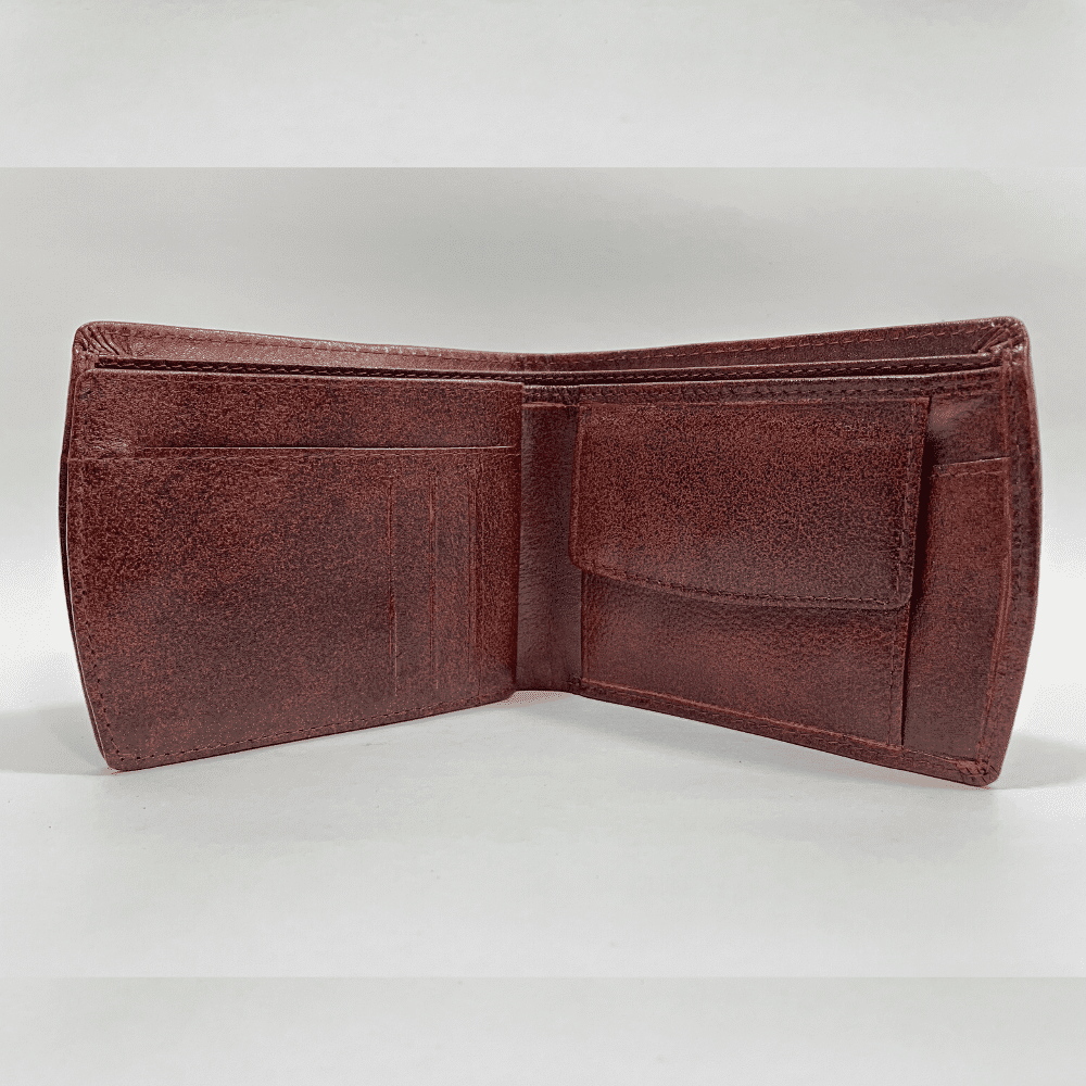 Darry - Men’s Original Leather D Shape Wallet (Brown & Cherry Blend) Darry - Men’s Original Leather D Shape Wallet (Brown & Cherry Blend)