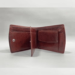 Darry - Men’s Original Leather D Shape Wallet (Brown & Cherry Blend)
