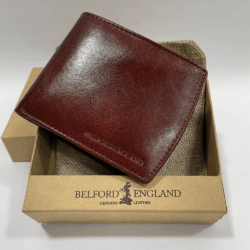 Darry - Men’s Original Leather D Shape Wallet (Brown & Cherry Blend)