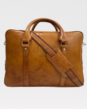 Executive Men's Original Leather Briefcase (Brown)
