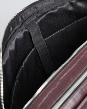 Executive Men's Original Leather Briefcase (Croco Cherry)