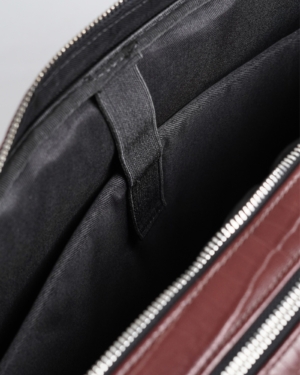 Executive Men's Original Leather Briefcase (Croco Rich Brown)