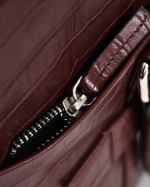 Executive Men's Original Leather Briefcase (Croco Rich Brown)